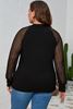 Immagine di PLUS SIZE RIBBED TOP WITH STRIPED SLEEVE